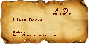 Liess Dorka névjegykártya